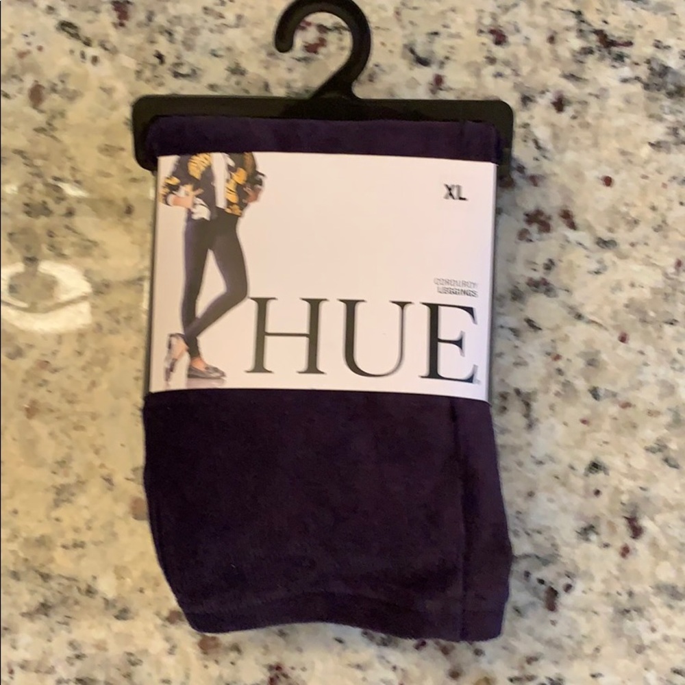 HUE Navy Corduroy Leggings XL NWT